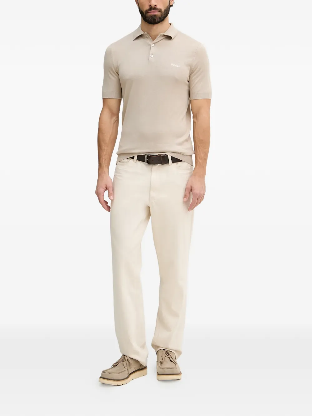 GUESS USA Poloshirt met geborduurd logo Beige
