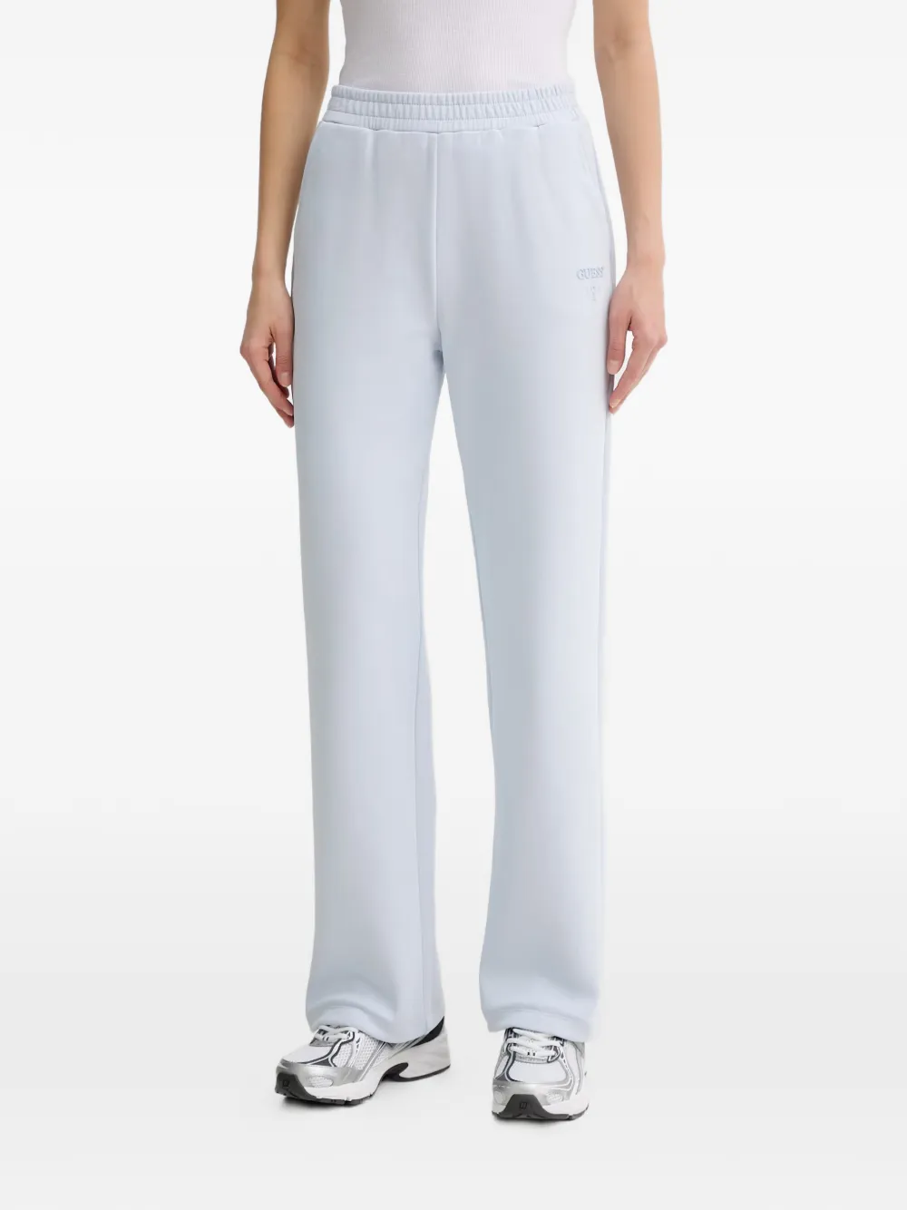 GUESS USA logo-embroidered elasticated-waist track pants - Blu