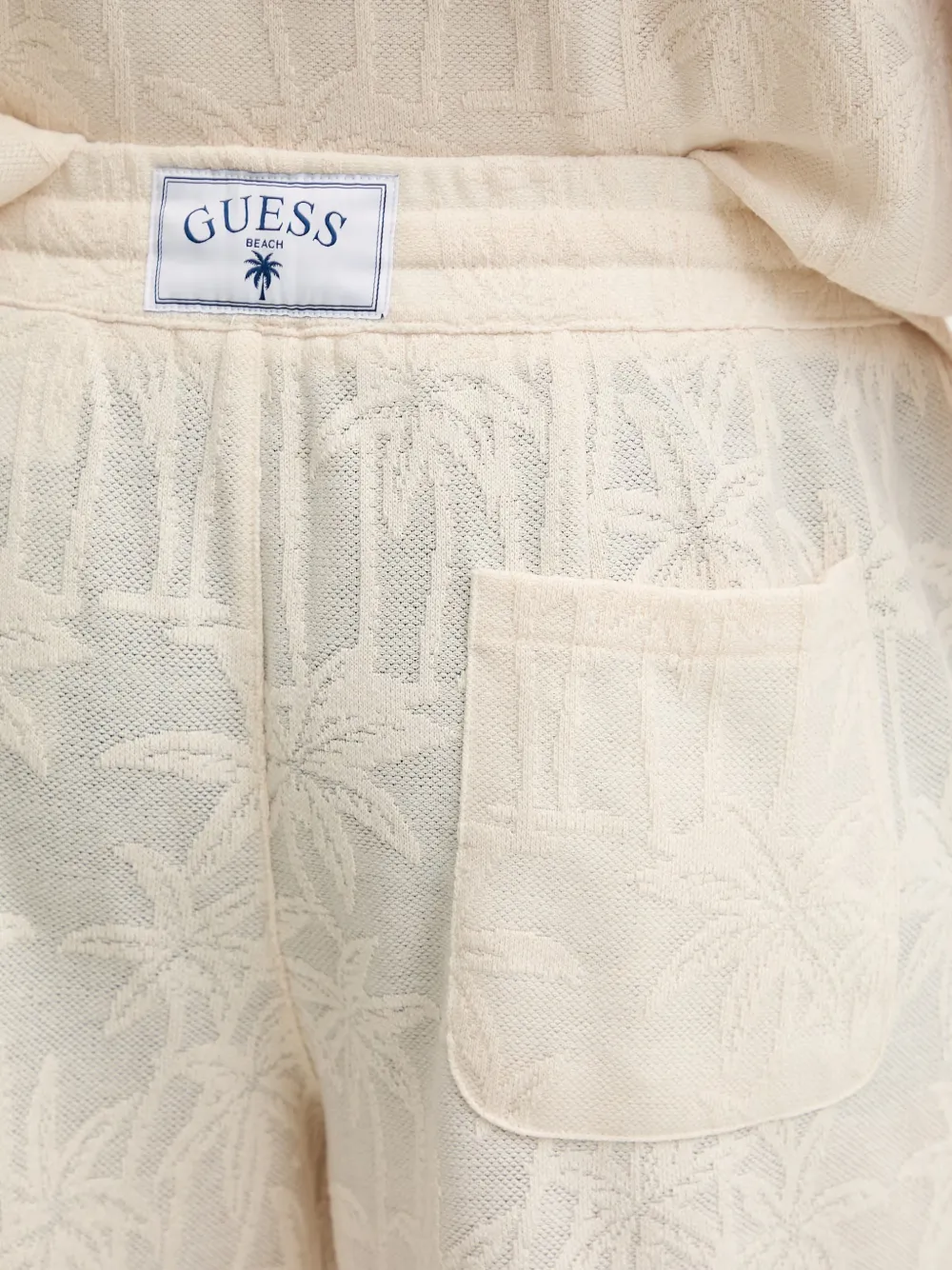 GUESS USA Shorts met palmboom Beige