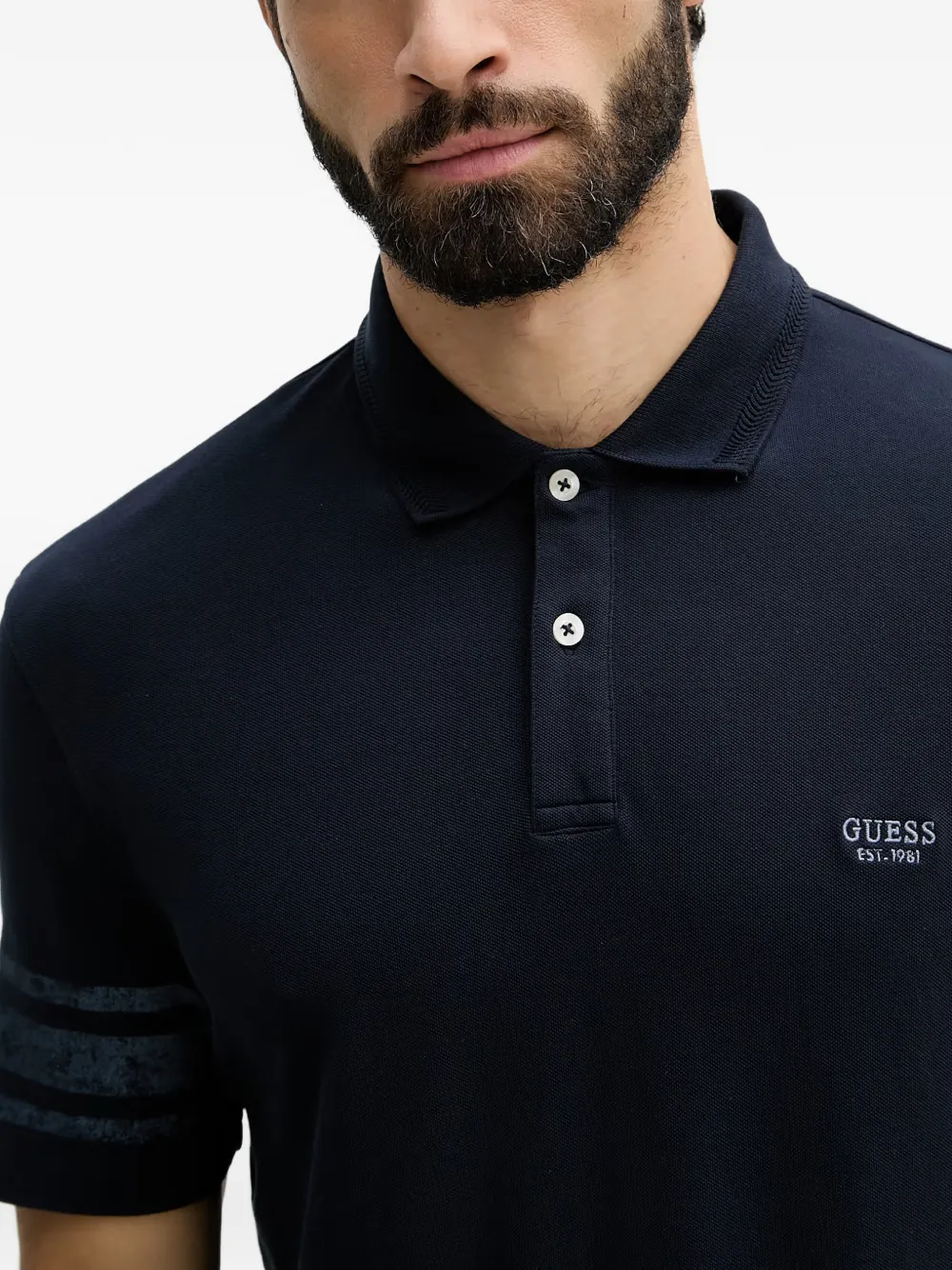 GUESS USA Poloshirt met gestreept-detail Blauw