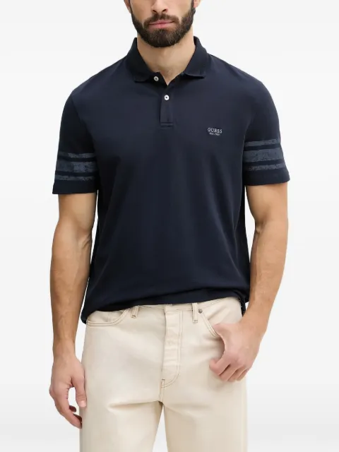 GUESS USA stripe-detail polo shirt