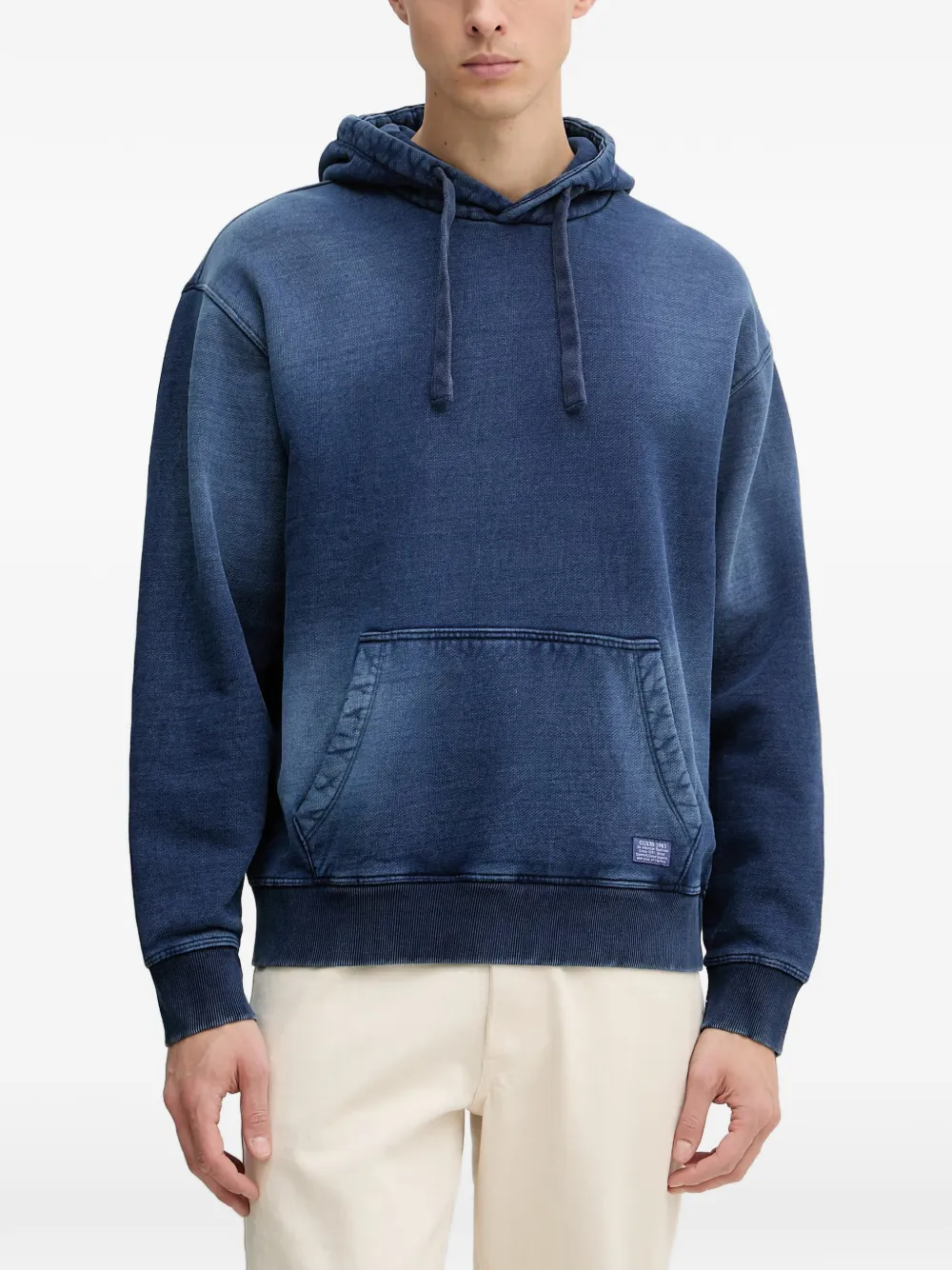 GUESS USA faded-effect drawstring hoodie - Blu