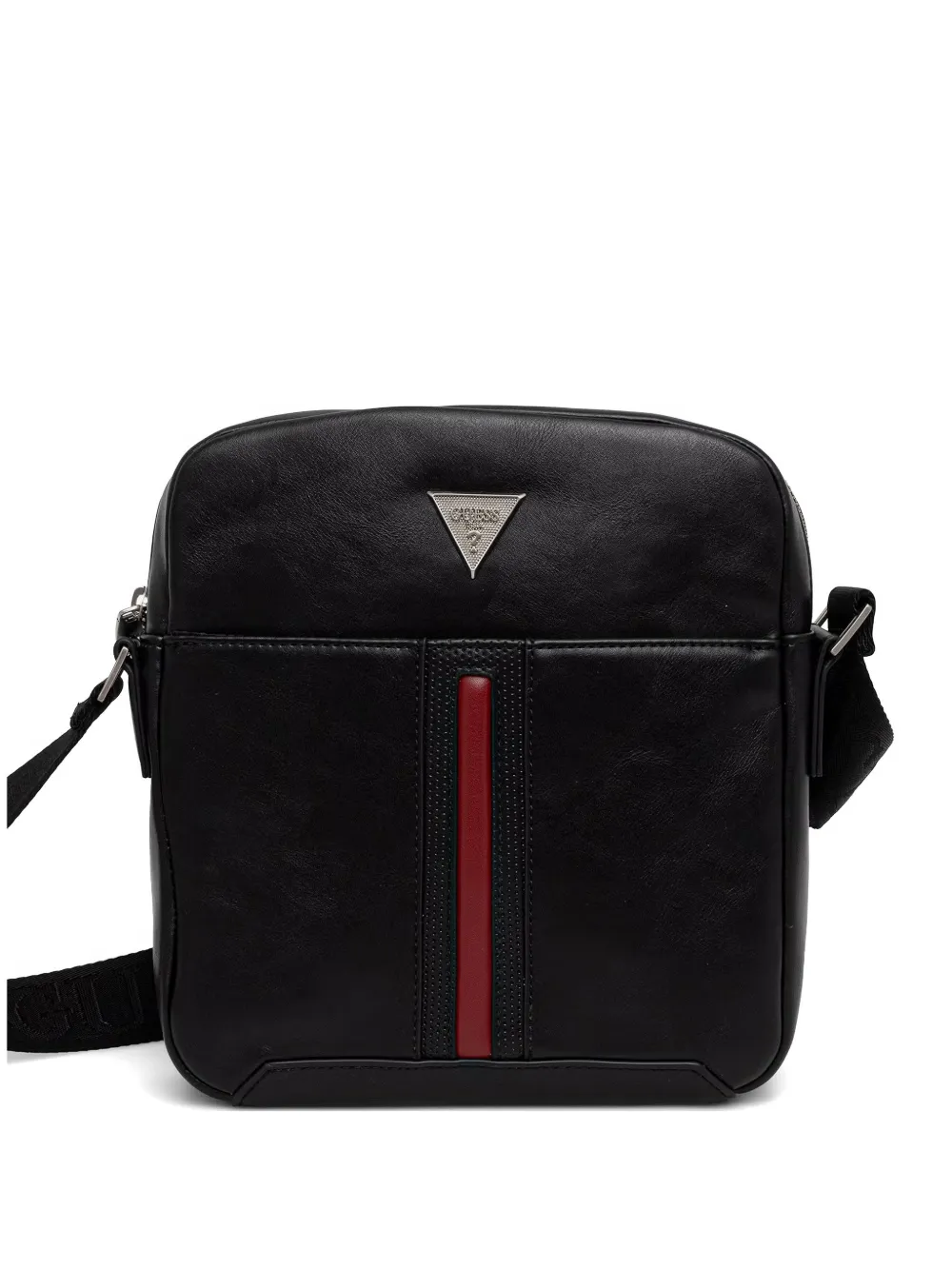 GUESS USA logo-plaque striped belt bag - Schwarz