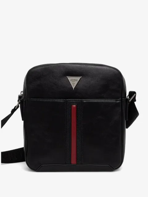 GUESS USA logo-plaque striped belt bag