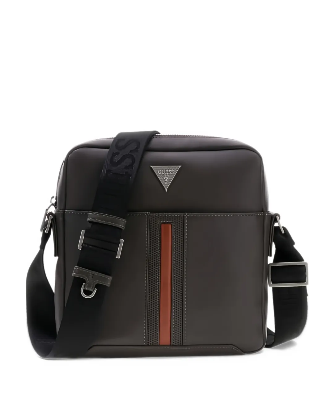 GUESS USA logo-plaque striped belt bag - Nero