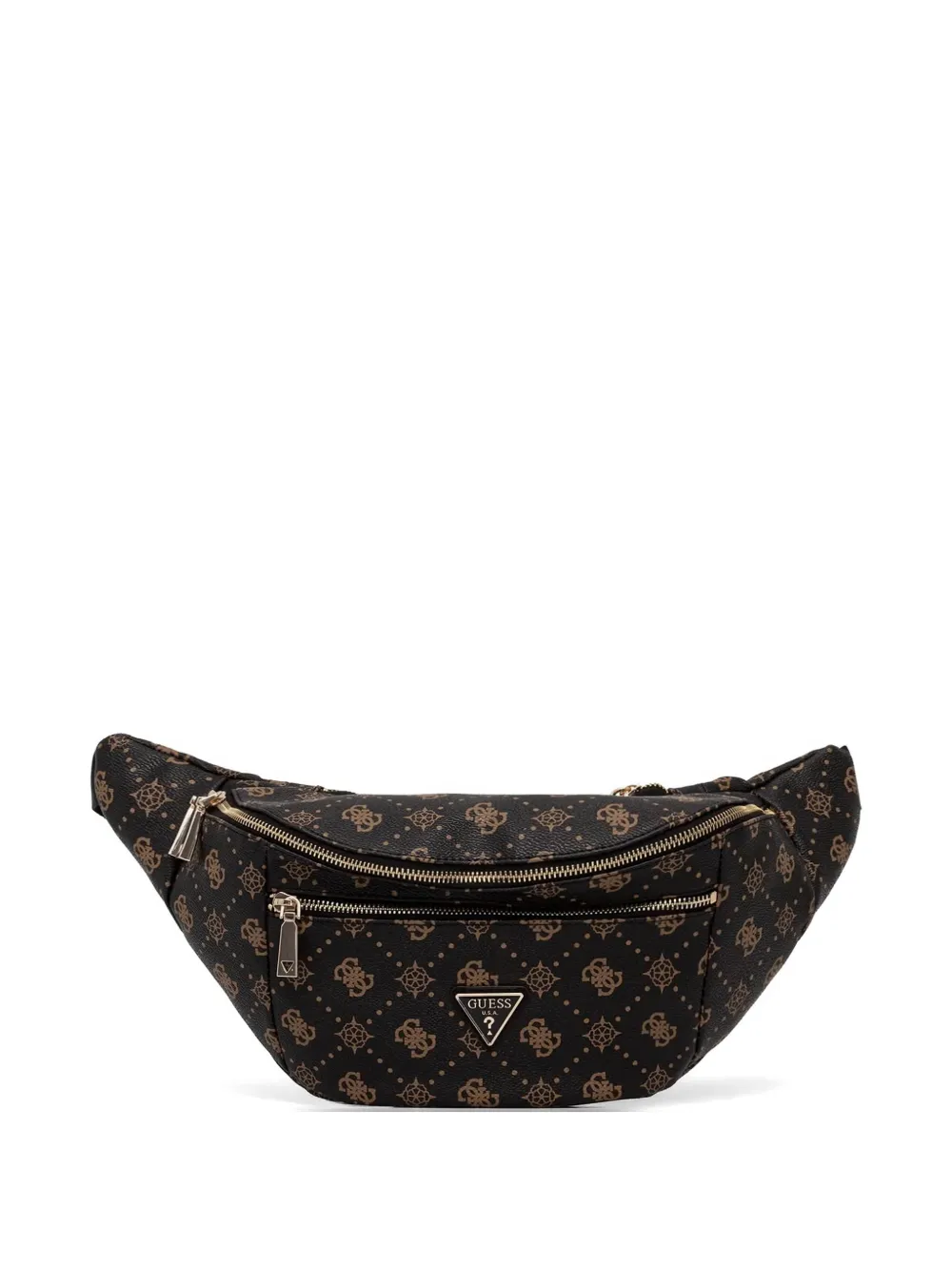 GUESS USA monogram-print logo-plaque belt bag - Nero