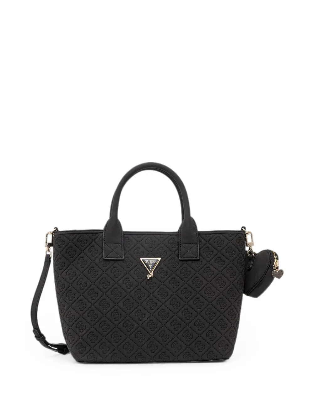 guess kids logo-embossed quilted tote bag - Nero