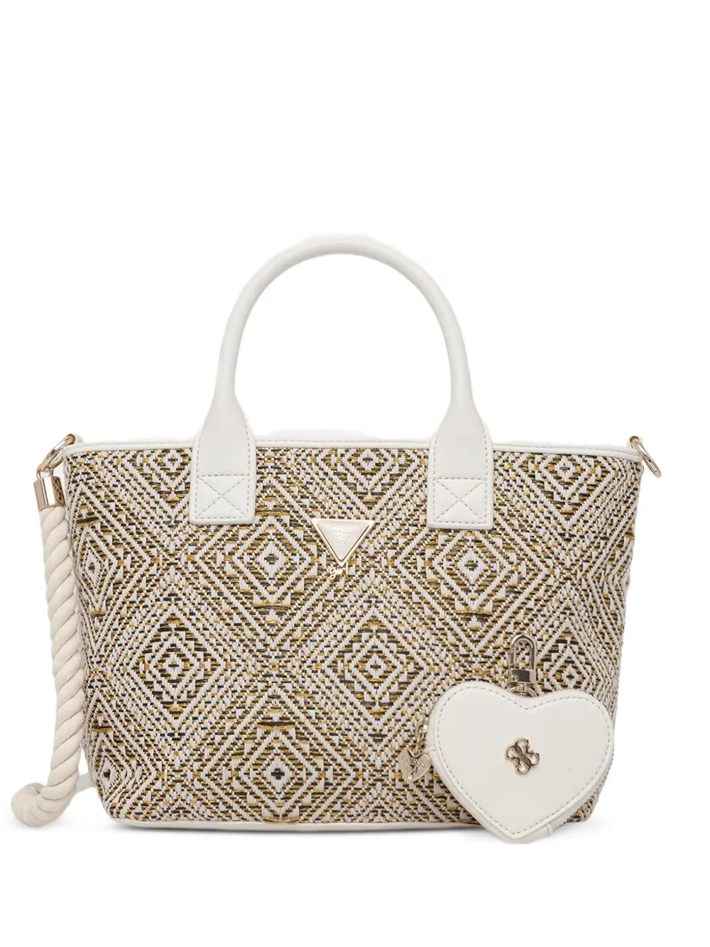 guess kids geometric-patterned heart-pouch tote bag - Toni neutri