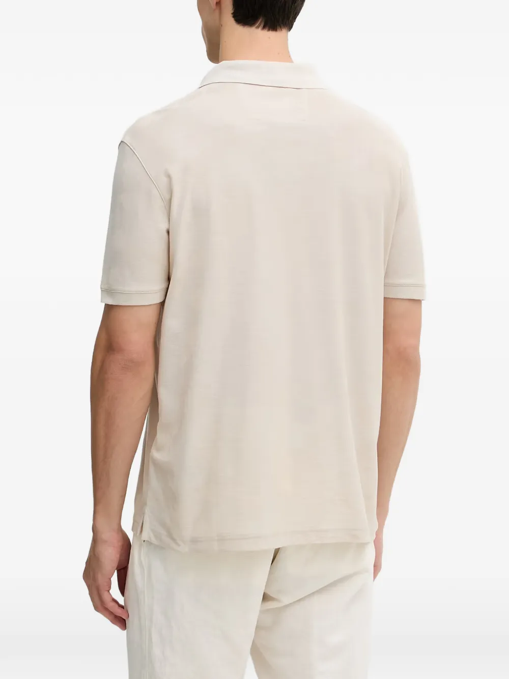 GUESS USA Poloshirt met bloemen-jacquard Beige