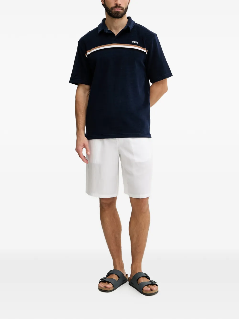 GUESS USA Shorts met logopatch en trekkoord Wit