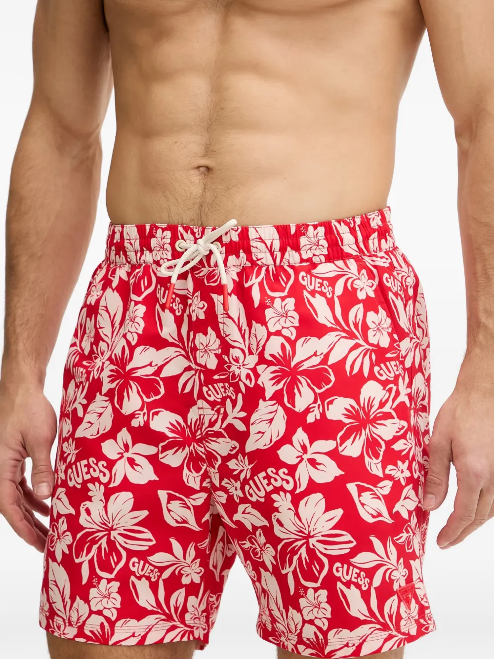 GUESS USA floral-print swim shorts - Rosso