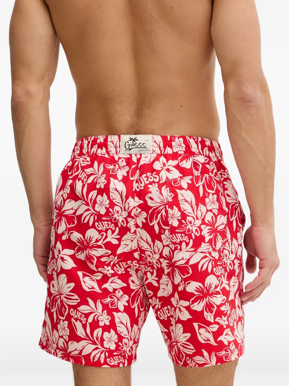 GUESS USA Zwembroek met bloemenprint Rood