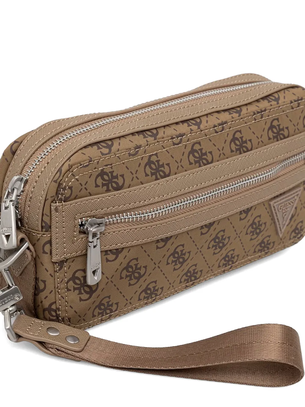 GUESS USA Berlin schoudertas met monogramprint Bruin