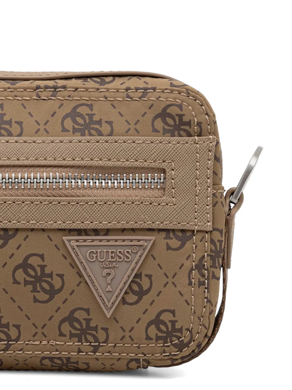 GUESS USA Berlin schoudertas met monogramprint Bruin