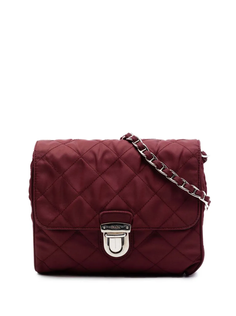 Prada Pre-Owned 2010-2026 Impuntu Tessuto Chain crossbody bag - Rosso
