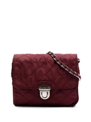 Prada Pre-Owned 2013-2026 Impuntu Tessuto Chain Crossbody Bag