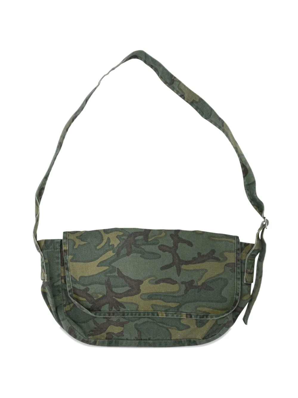 Needles camouflage-print cotton shoulder bag - Verde