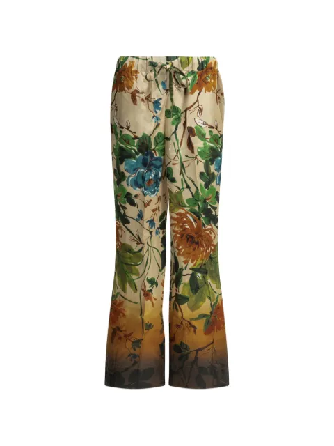 Samantha Sung floral-print silk trousers