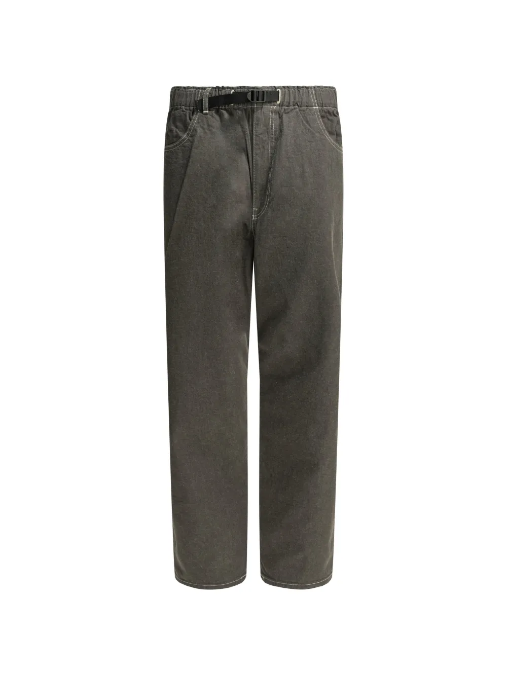 Danton belted contrast-stitch jeans - Grigio
