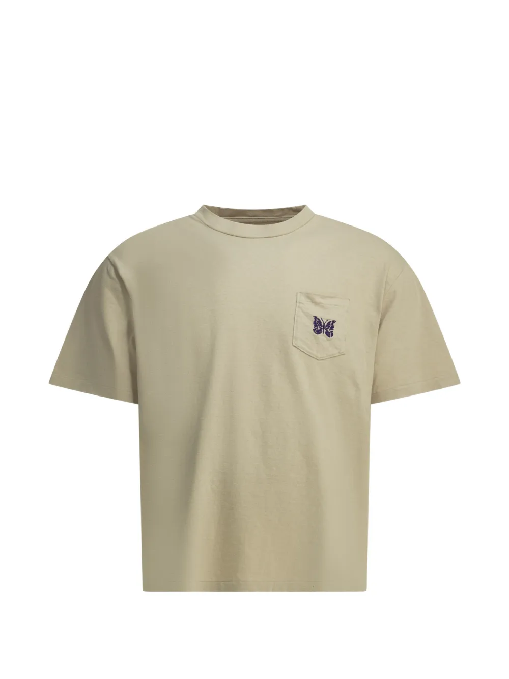 Needles Papillon-embroidered pocket T-shirt - Nude