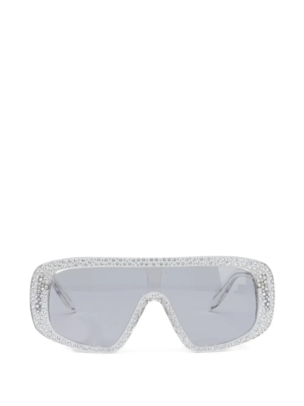 PINKO Mask crystal-embellished sunglasses - Weiß