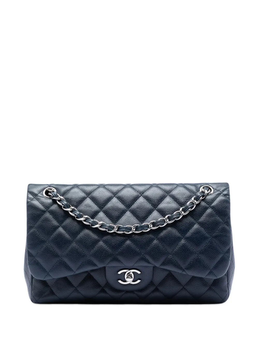 CHANEL Pre-Owned 2011 Jumbo Classic Caviar Double Flap shoulder bag - Blu