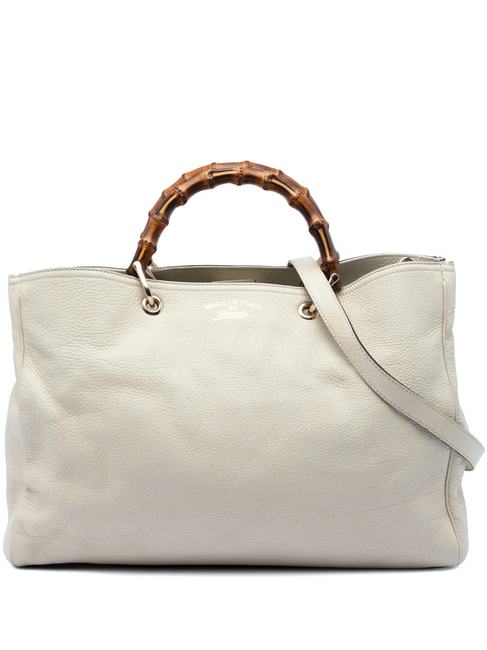 Gucci Pre-Owned 2016-2026 Large Calfskin Bamboo Shopper satchel - Marrone
