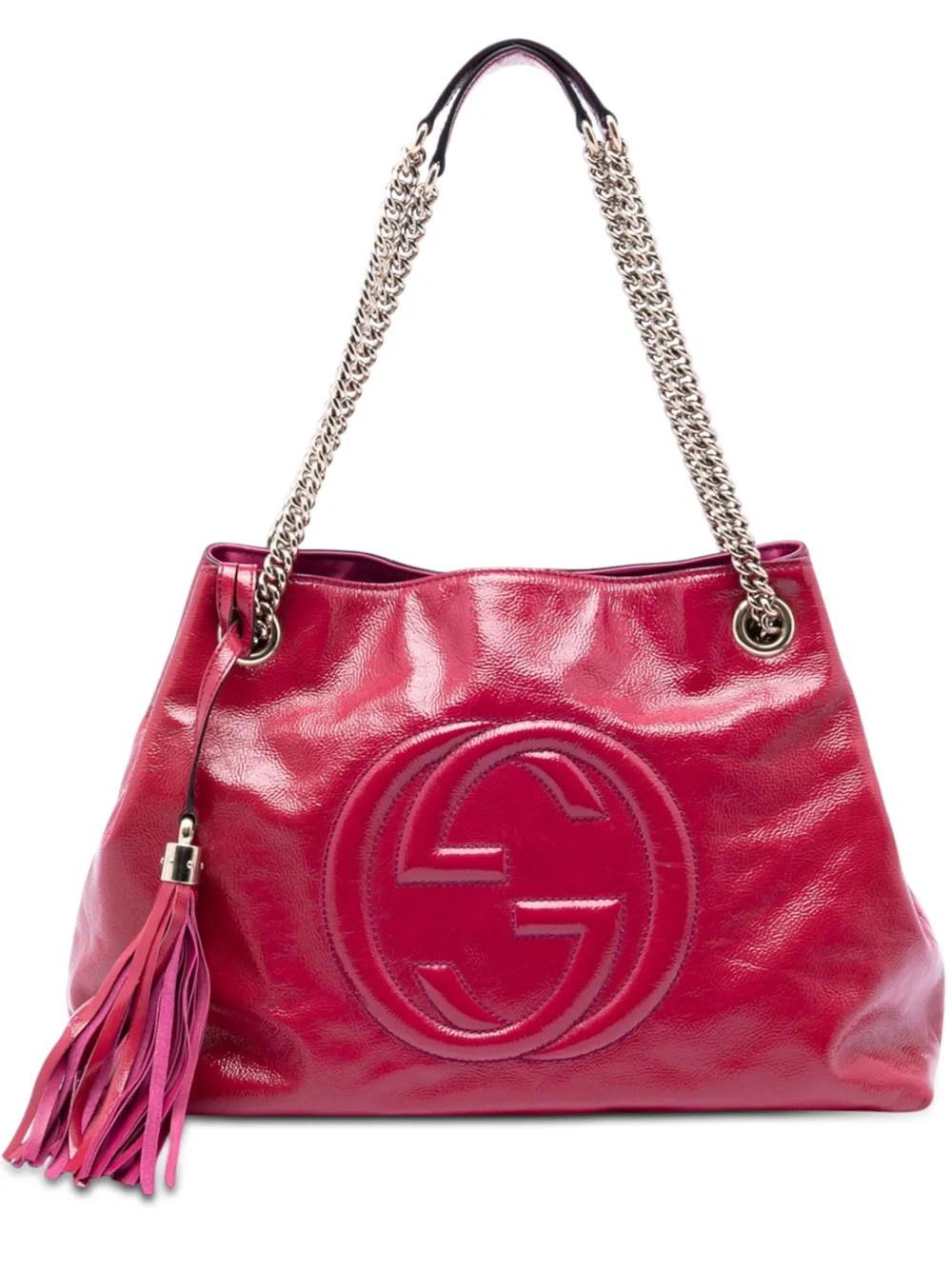 Gucci Pre-Owned 2016-2026 Medium Patent Soho Chain tote bag - Rosa