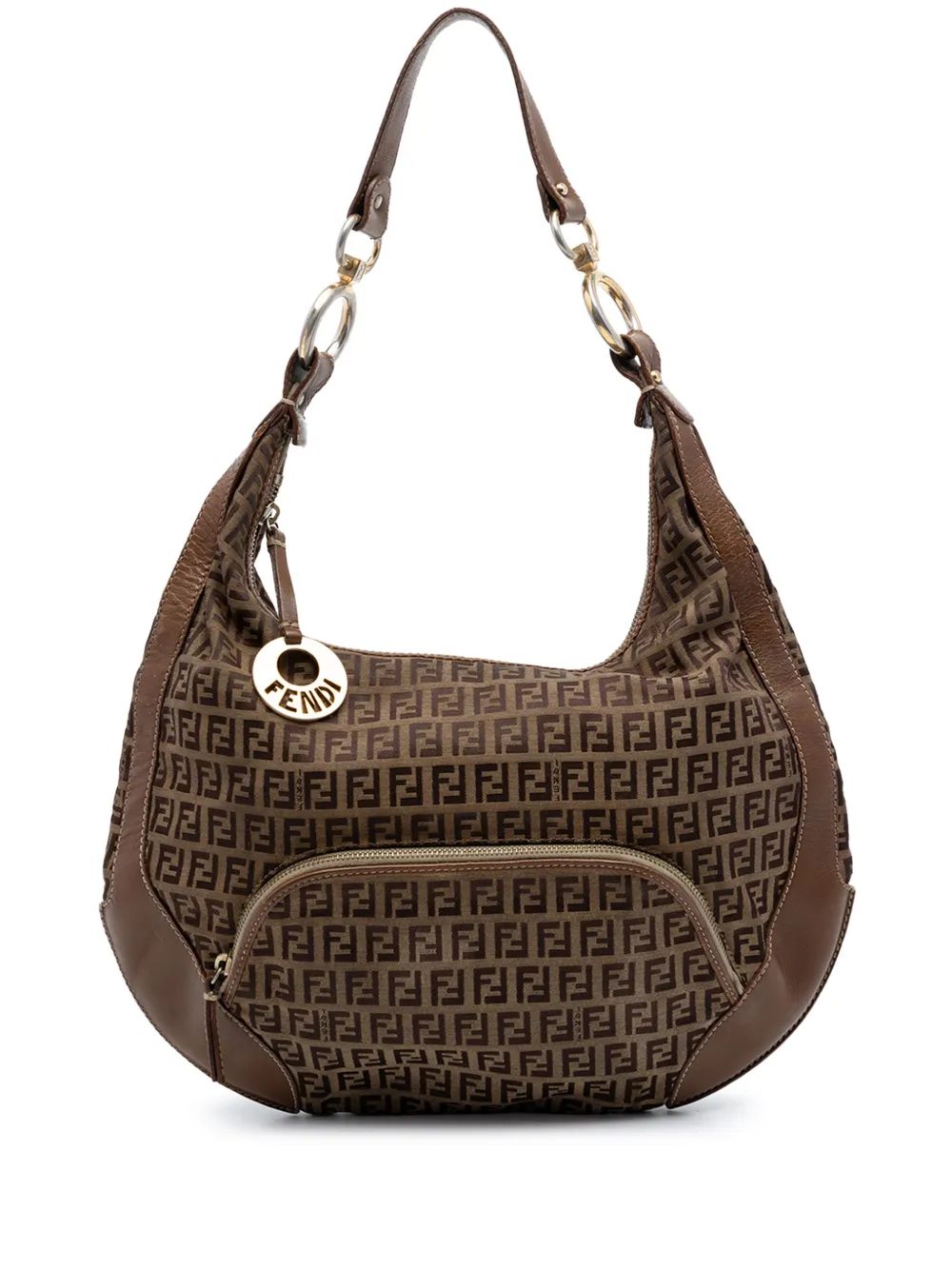 Fendi Pre-Owned 2000-2010 Zucchino Canvas Chef Pocket hobo bag - Brown