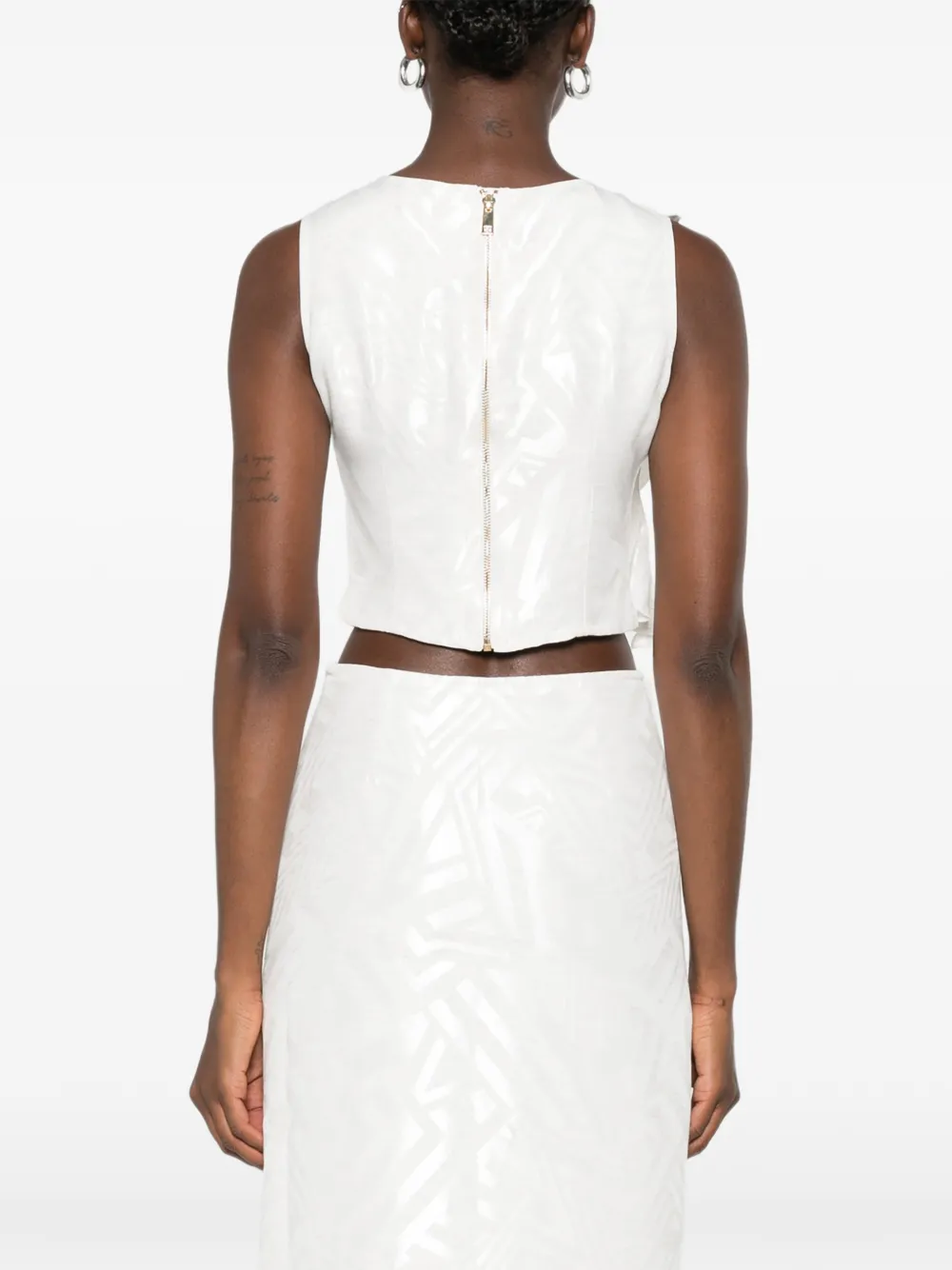 Leen Moughrabi Zara mouwloze top met ruches Wit