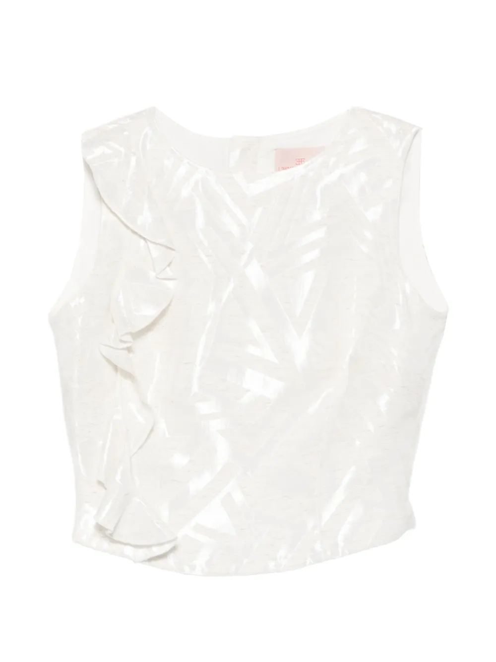 Leen Mougrhabi Zara ruffle-detail sleeveless top - White