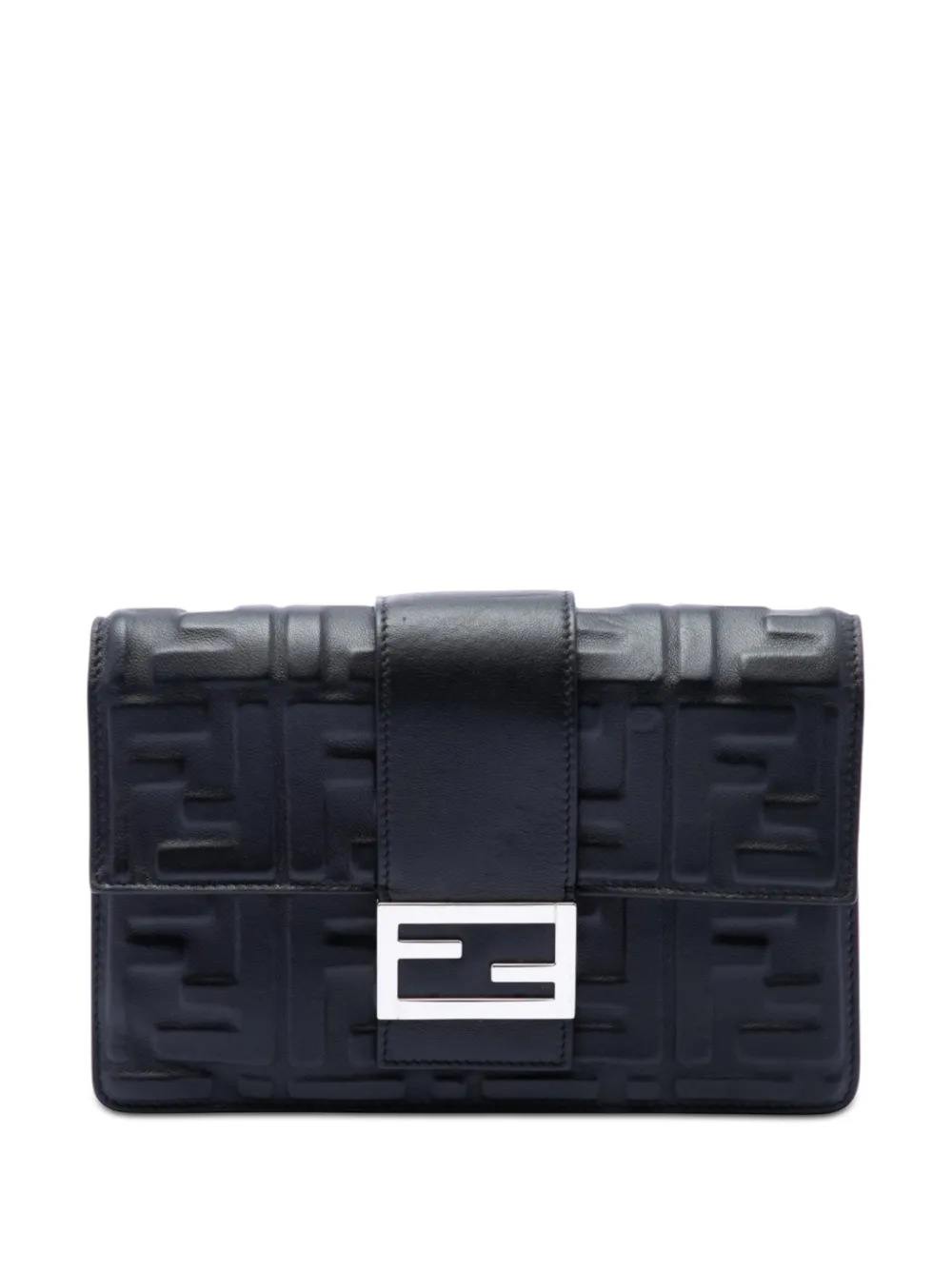 Fendi Pre-Owned 2010-2026 Zucca Embossed Leather clutch bag - Nero