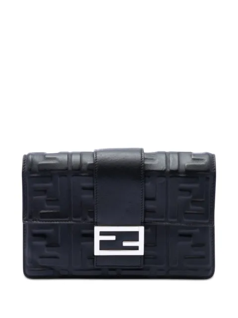 Fendi Pre-Owned 2010-2026 Zucca Embossed Leather clutch bag