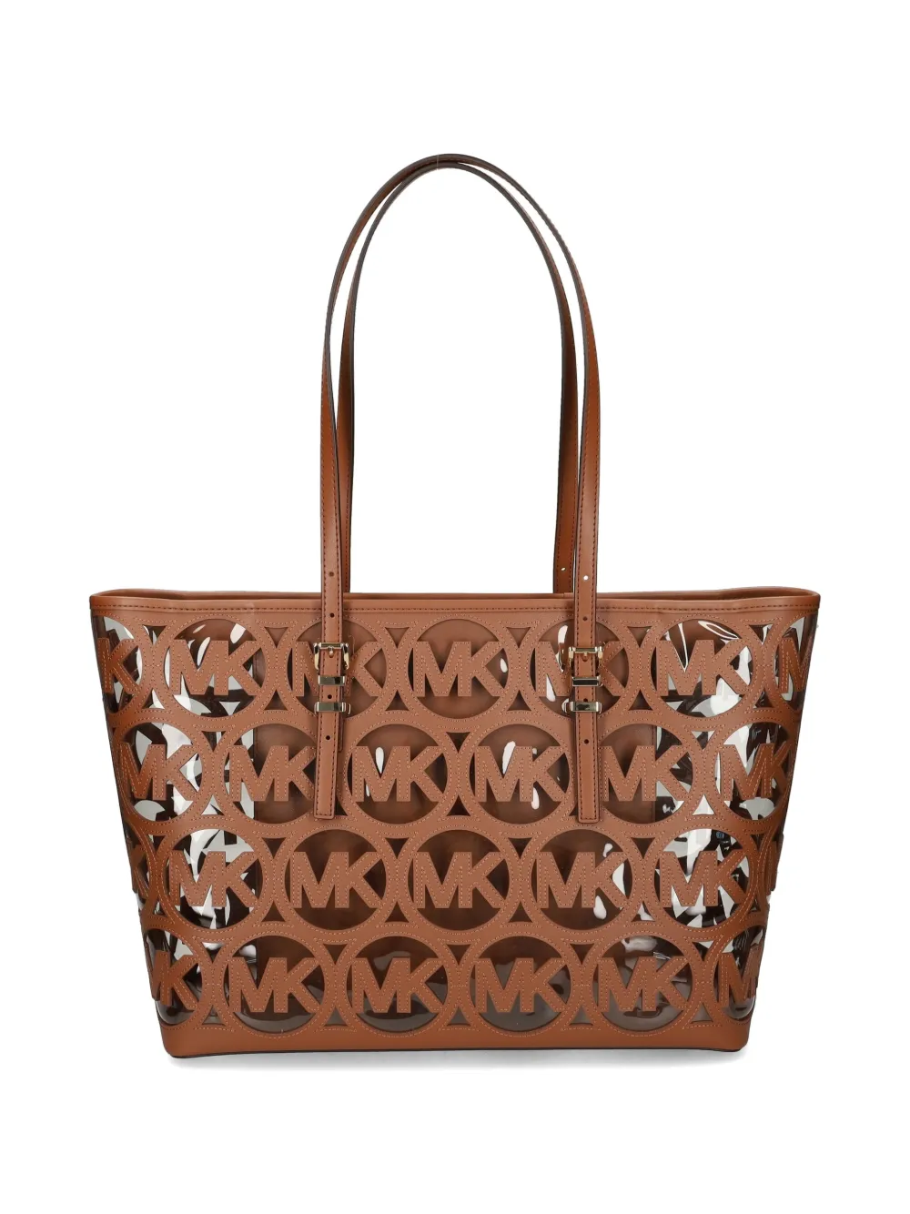 Michael Kors shopper met uitgesneden logo Bruin