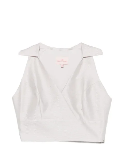 Leen Mougrhabi Evelyn V-neck crop top