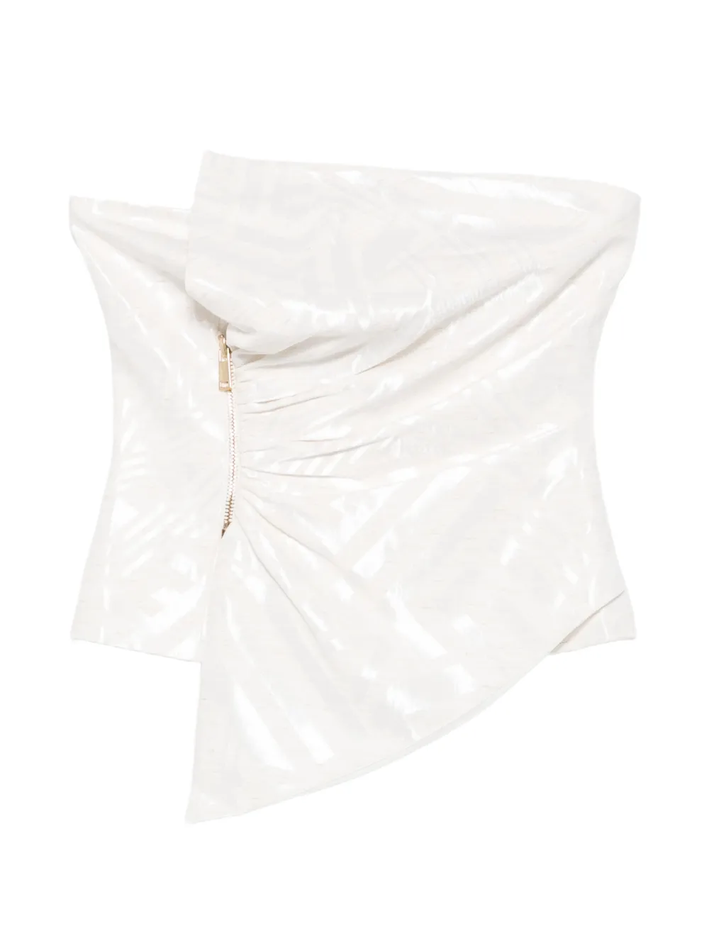 Leen Mougrhabi Noor asymmetric jacquard top - Bianco