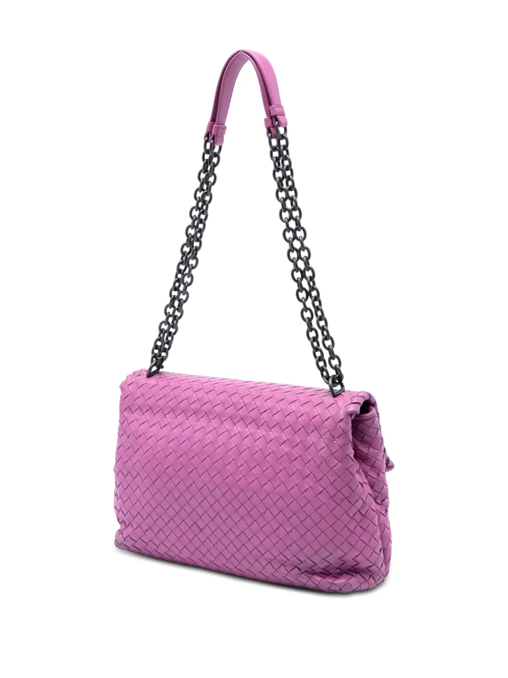  Bottega Veneta Pre-owned Sac Porté épaule Olimpia Format Moyen En Cuir Nappa Intrecciato (2012-2026) - Violet 