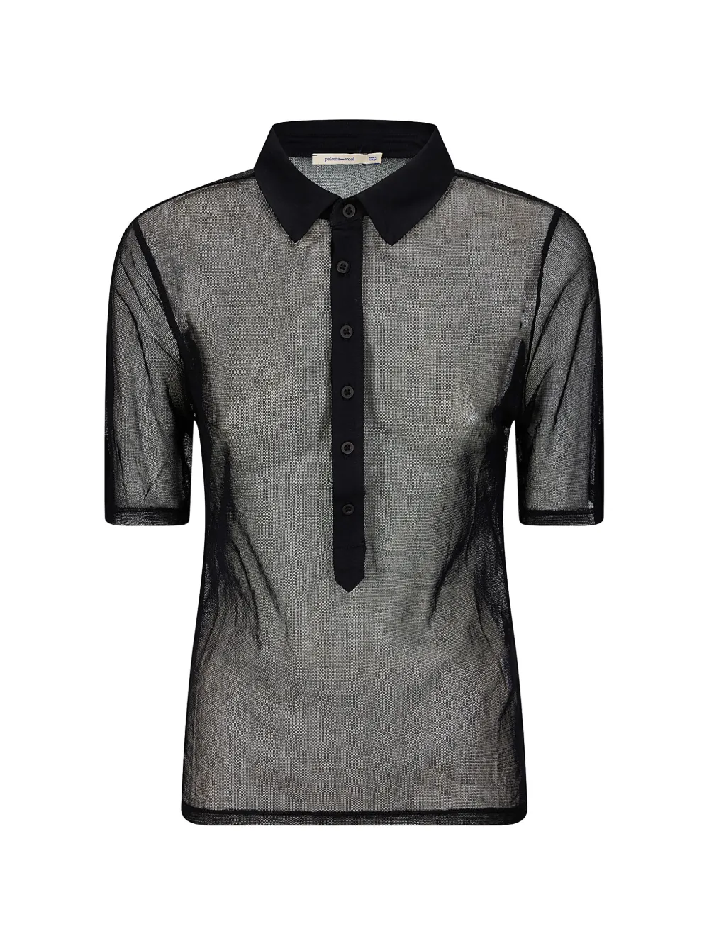 Paloma Wool sheer mesh polo shirt - Nero
