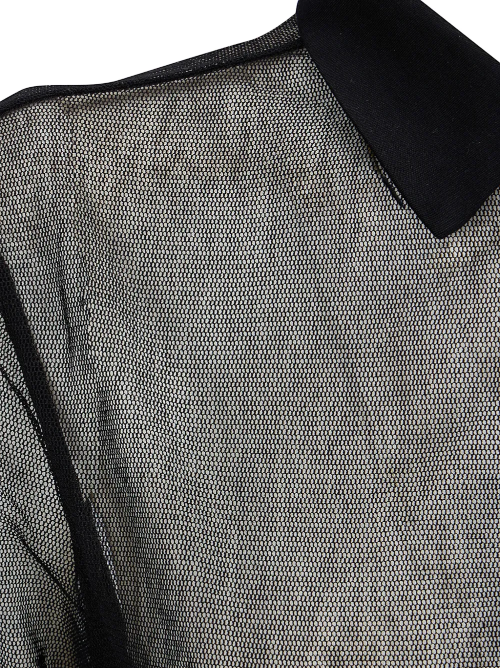 Paloma Wool Sile doorzichtig mesh poloshirt Zwart