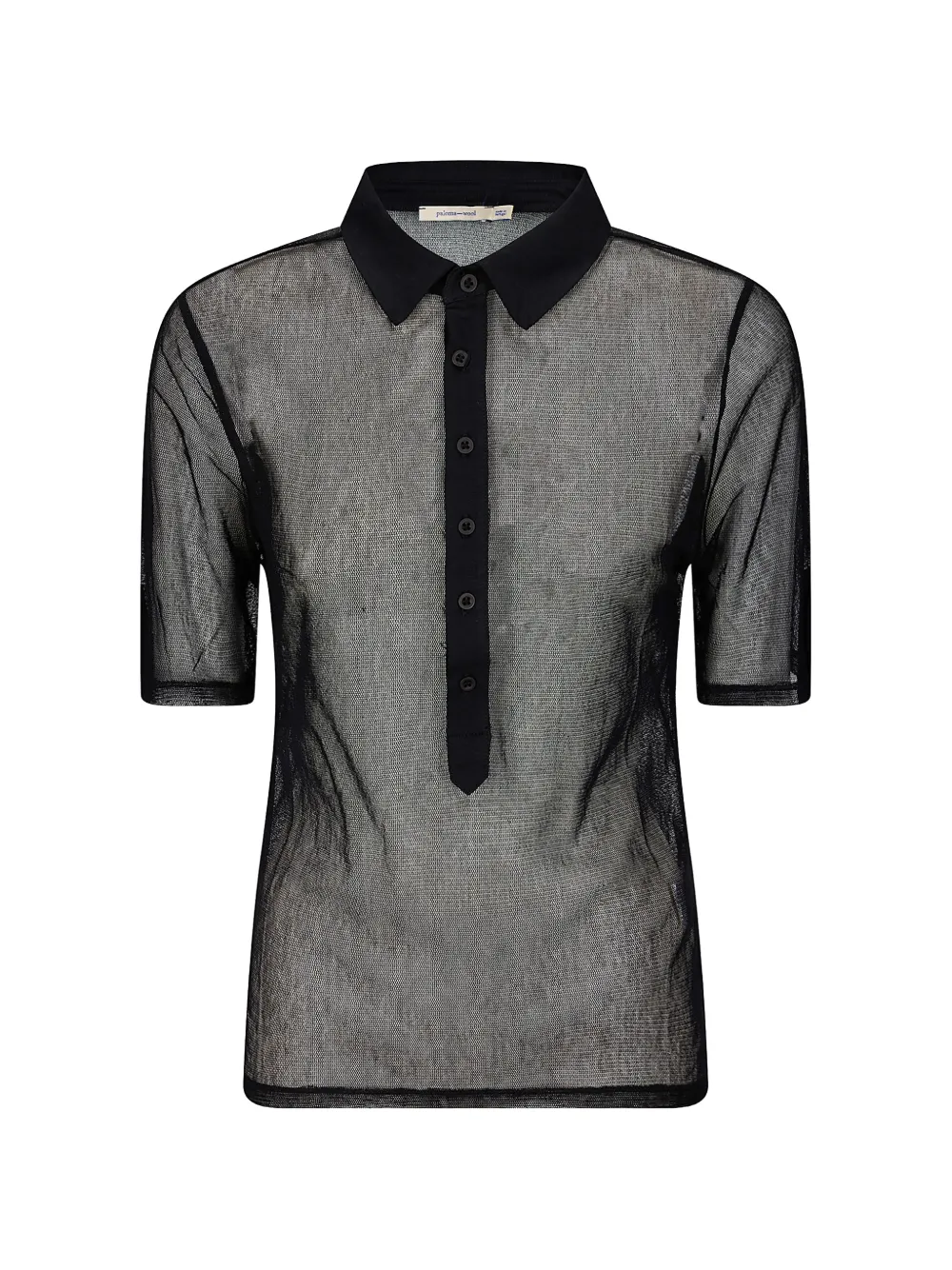 Paloma Wool sheer mesh polo shirt - Nero