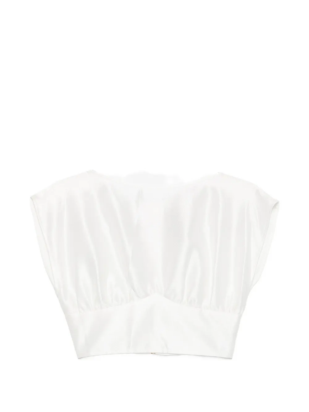 Leen Mougrhabi Isla boat-neck crop top - Bianco