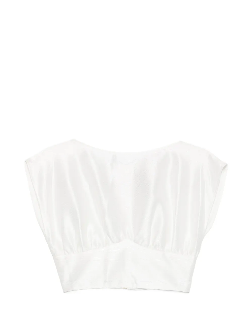 Leen Mougrhabi Isla boat-neck crop top - Bianco