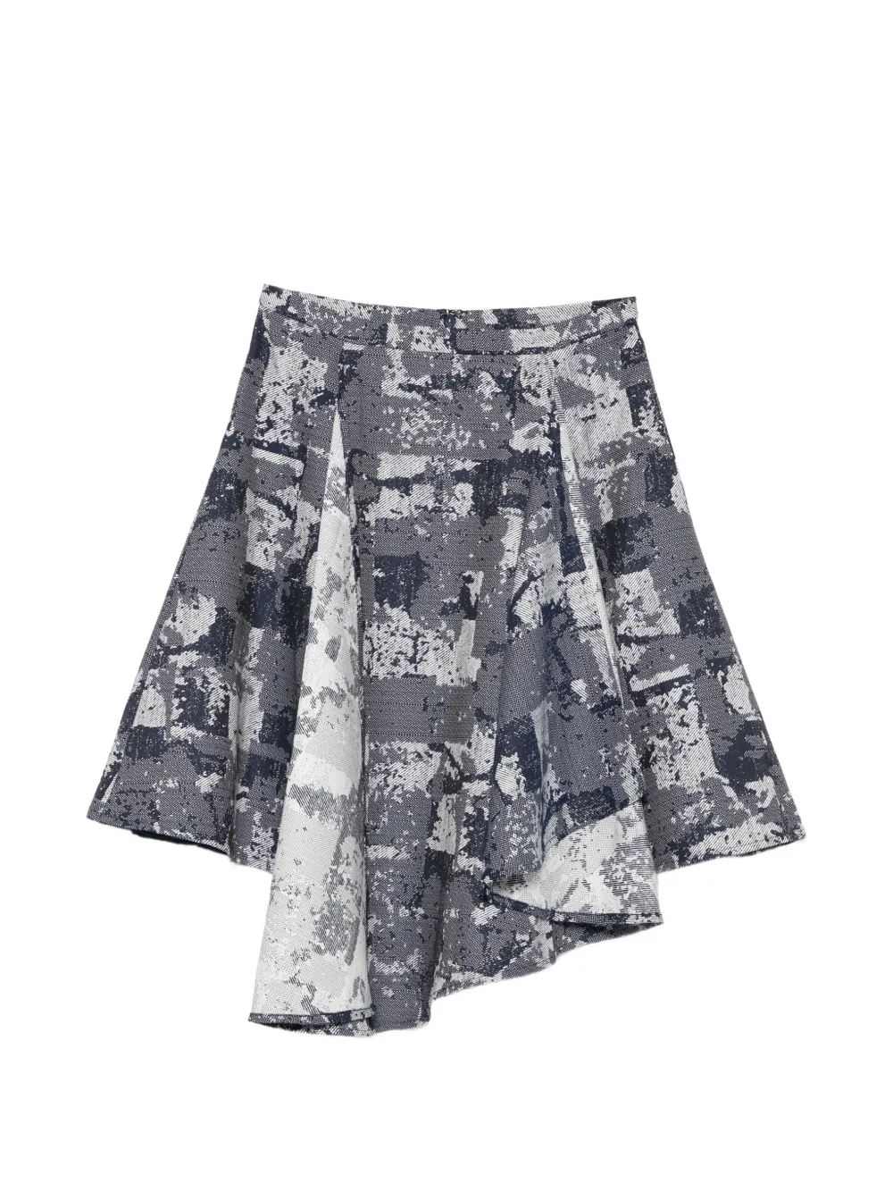 Leen Mougrhabi Isla asymmetric abstract-print mini skirt - Blau