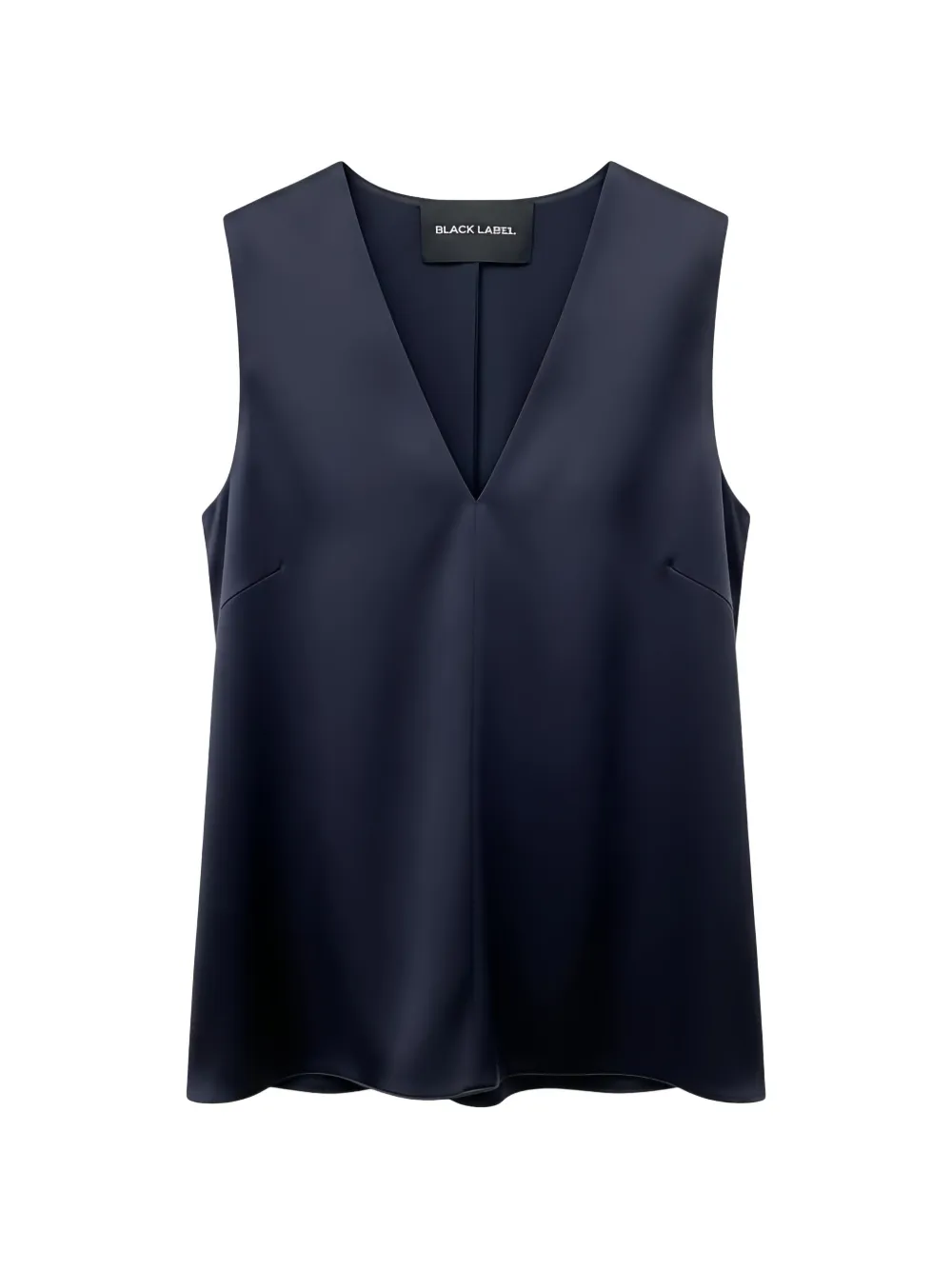Black Label Sleeveless V-neck Blouse In Blue