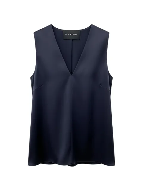 Black Label sleeveless V-neck blouse