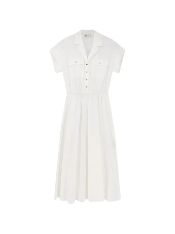 Tory Burch Women's Cotton Poplin Shirtdress in White, size 8