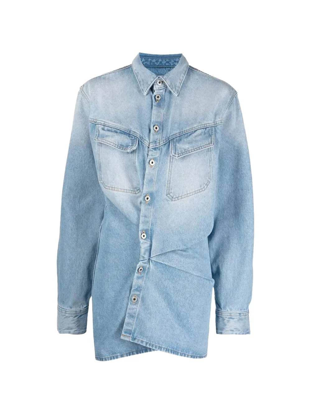 Off-white Toy Box Twisted Shirt In Blue