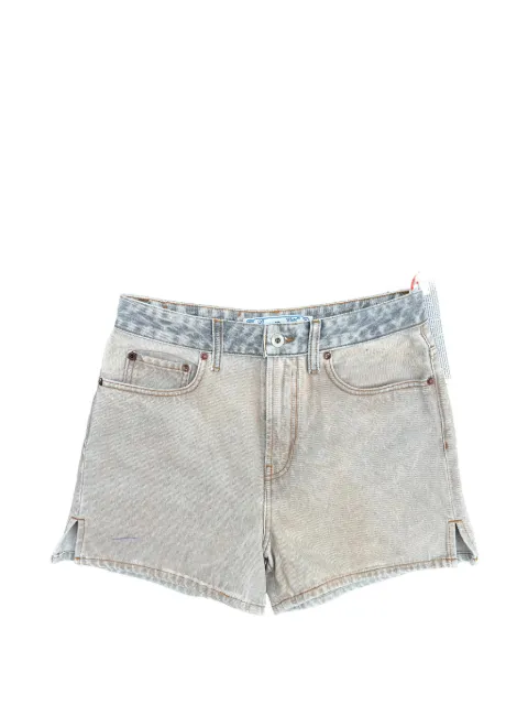 Off-White marbled-effect denim shorts