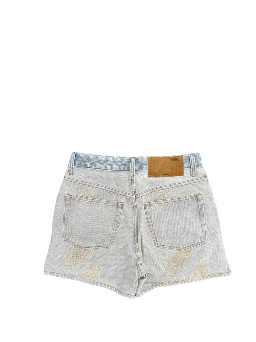 Off-White Denim shorts met marmer-effect Grijs