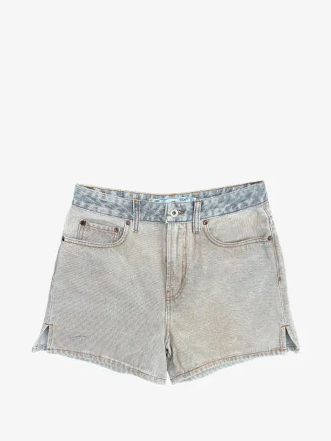 Off-White marbled-effect denim shorts